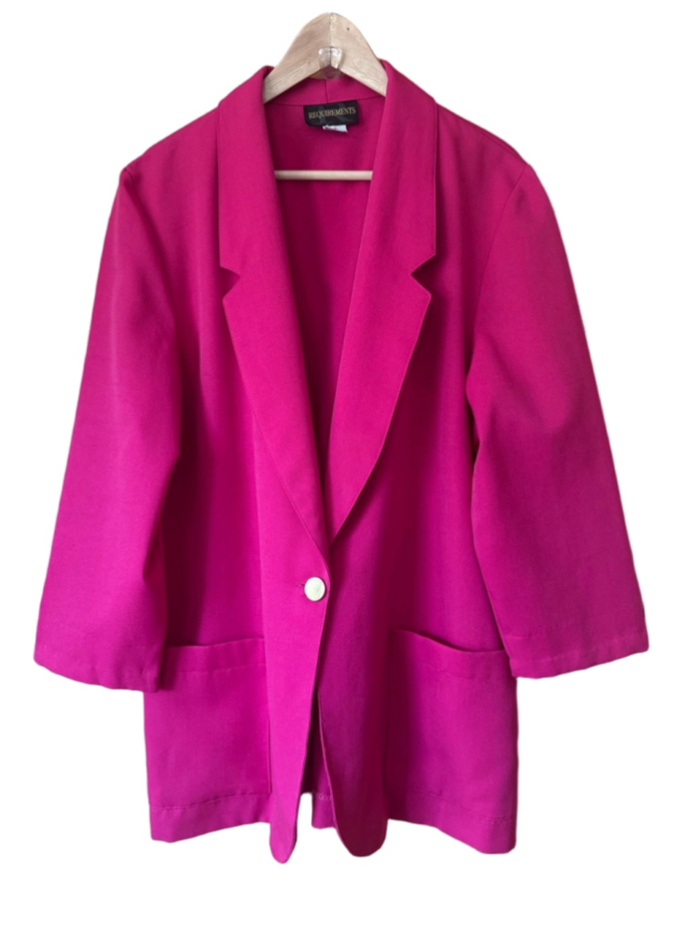Vintage Requirements Fuchsia Single-Button Relaxed Lightweight Blazer size 16